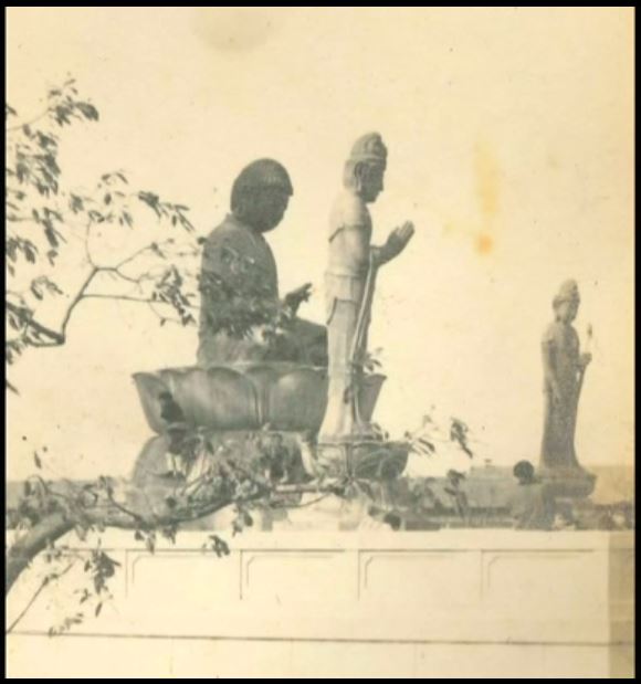 昭和15年頃の九品寺公園の大仏様と観音様